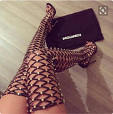 Diamonds Square Open Toe High Heel Boots